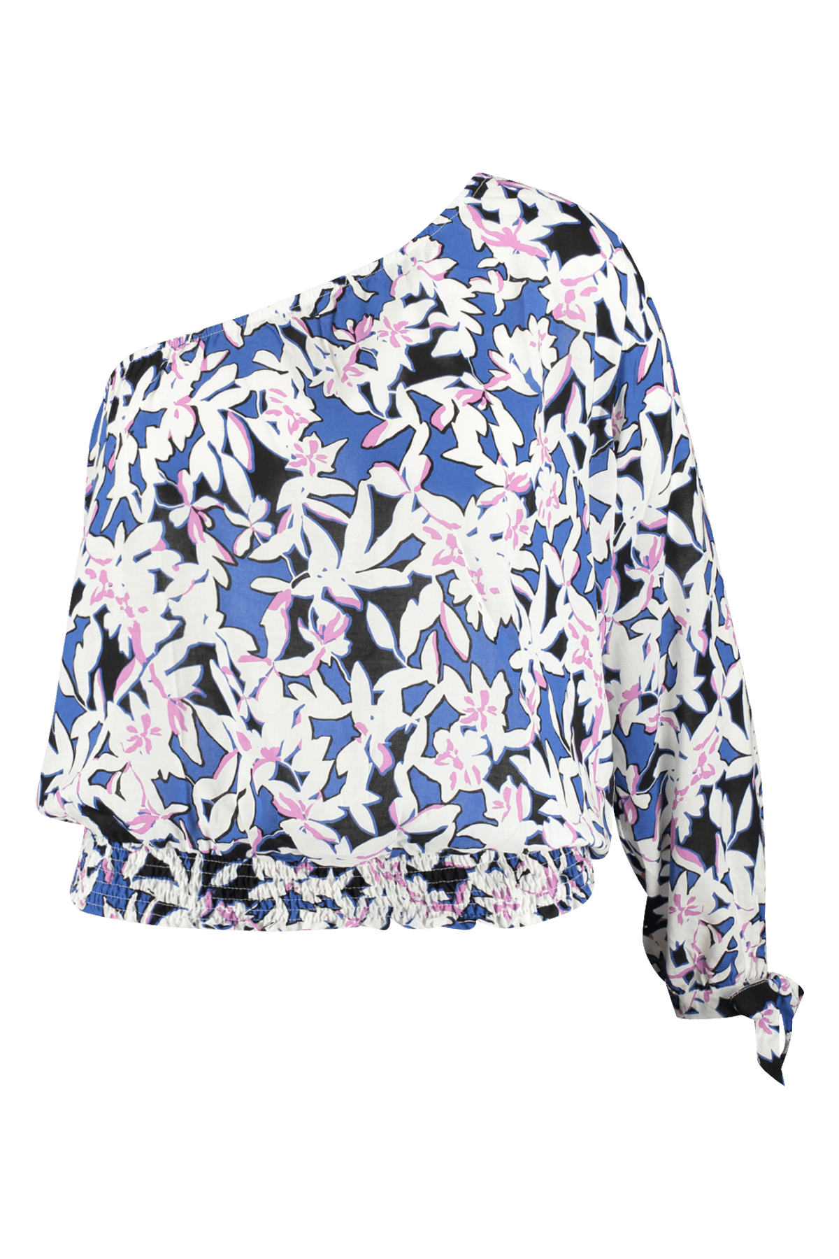 Ein-Schulter Bluse mit Blumen-Print  image number 2