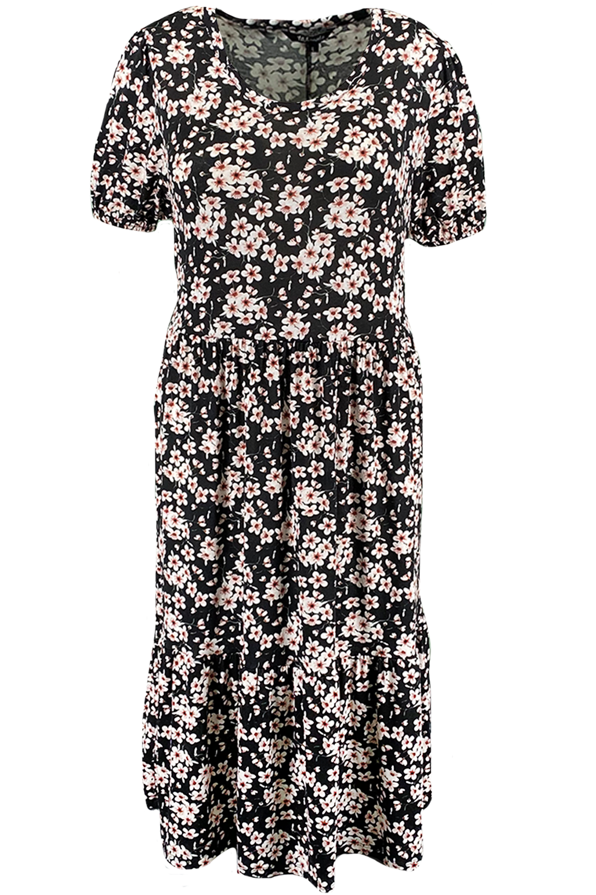 Langes Kleid mit Blumen-Print image number null