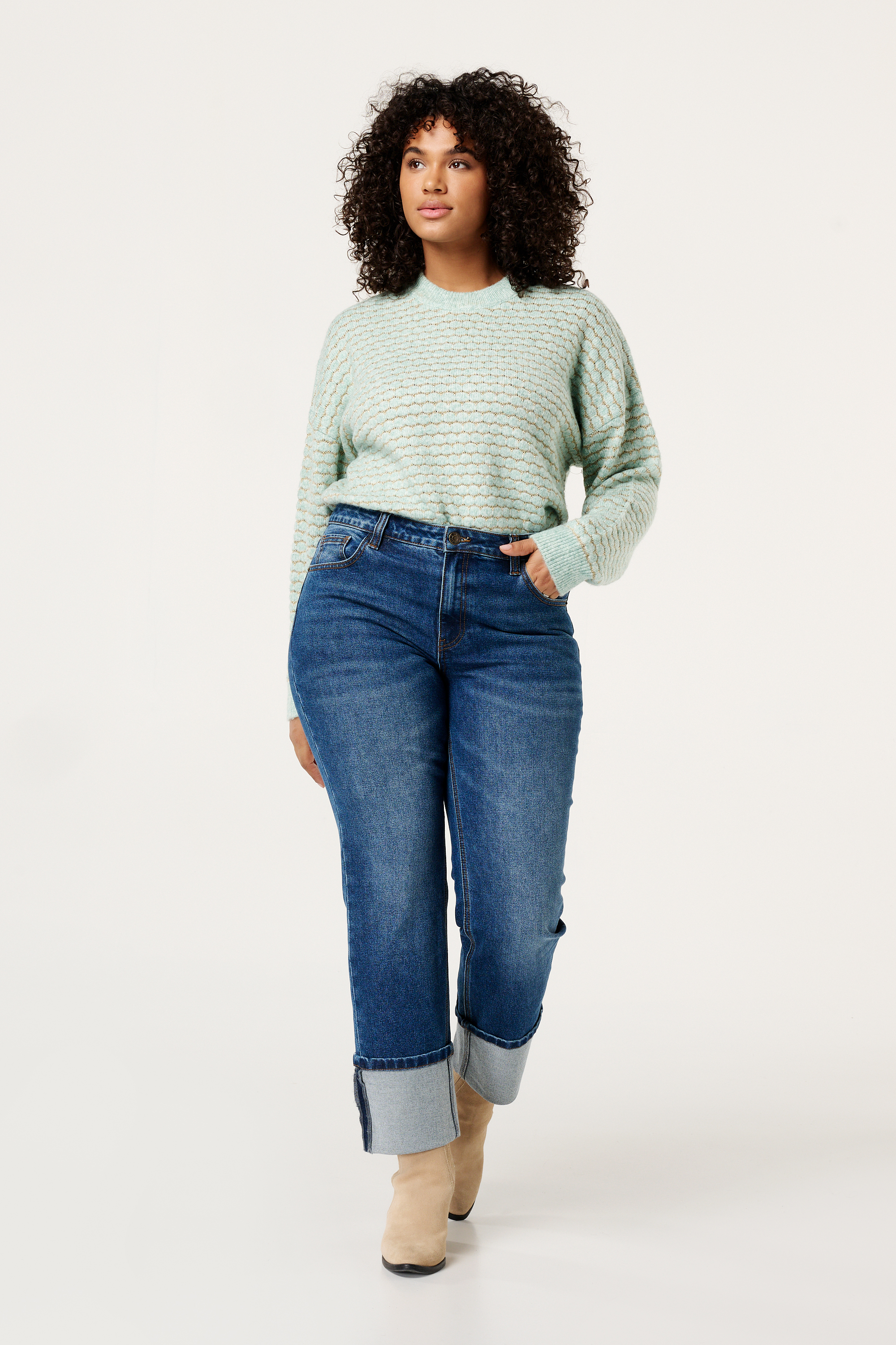 Ex M&S Damen Denim Jersey Gerades Bein Knöchelhose Größen 6