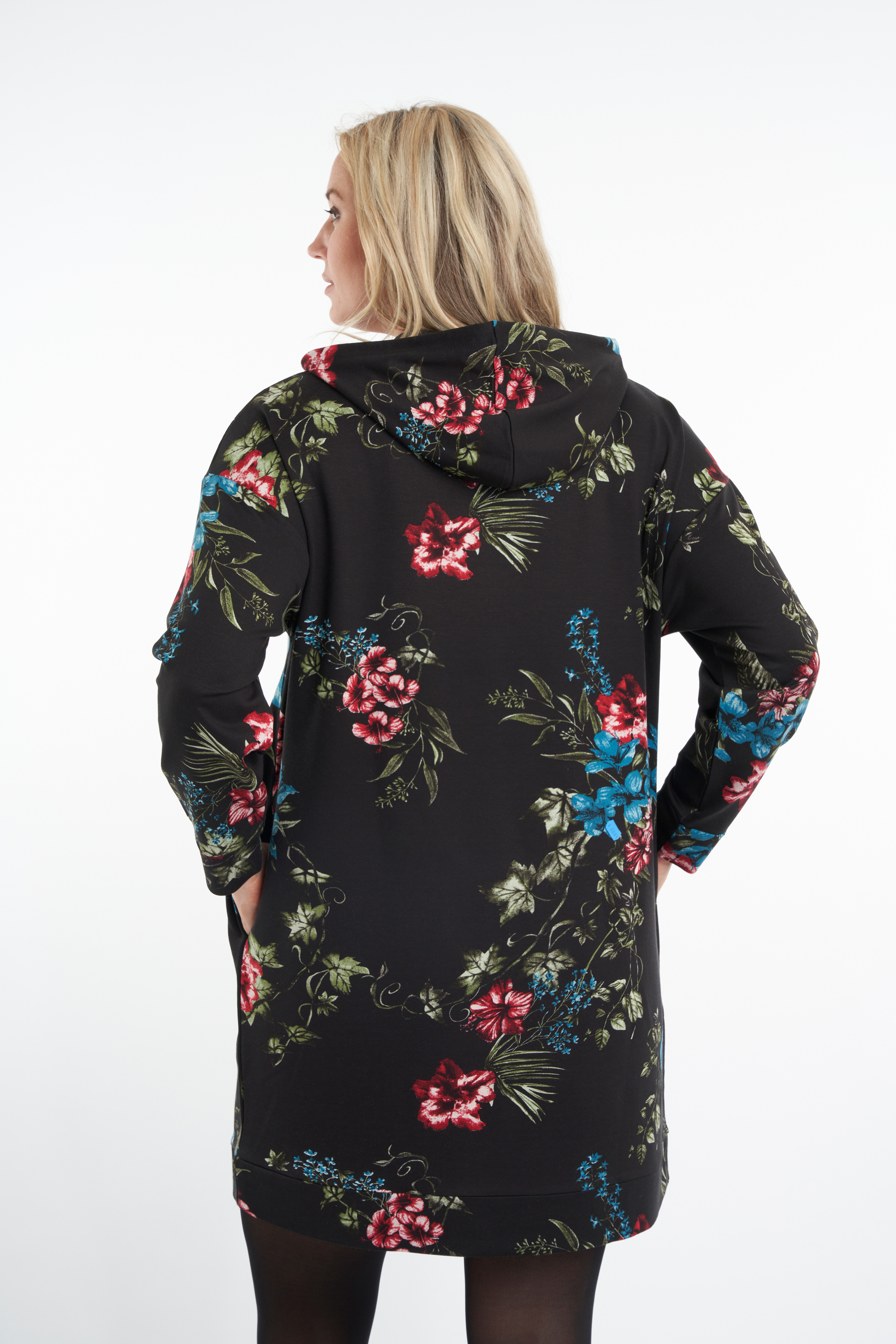 Sweatshirt-Kleid mit Blumen-Print image number null