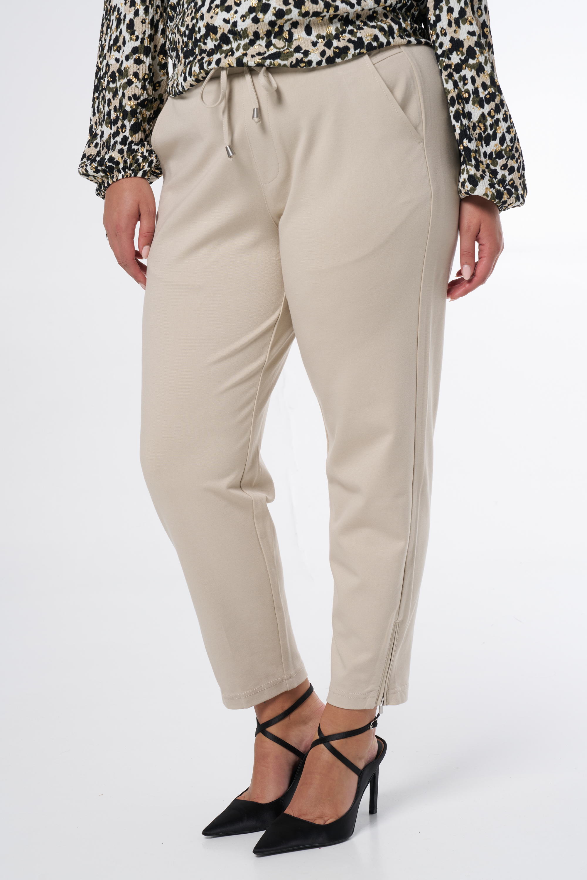 Damen Hose mit Stretch Helltaupe | MS Mode