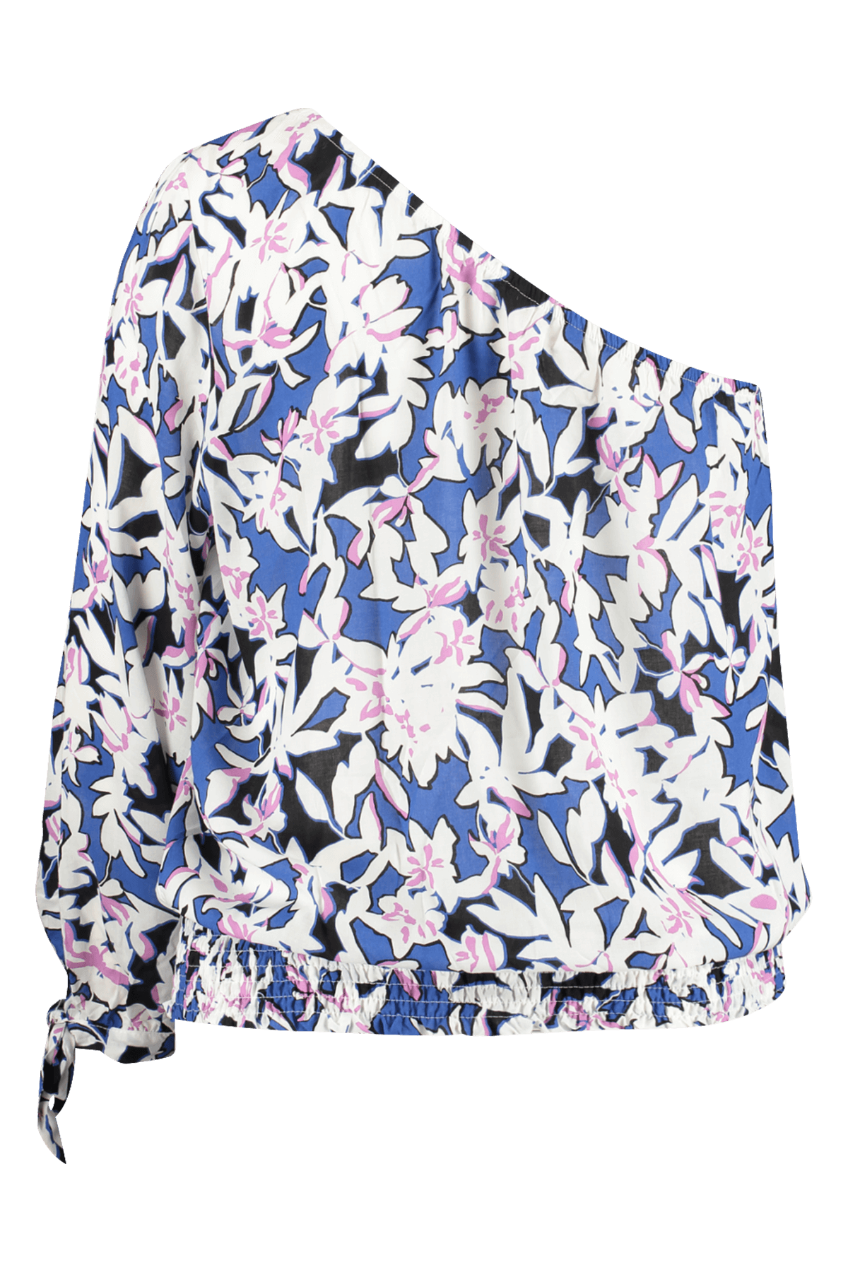 Ein-Schulter Bluse mit Blumen-Print  image number 3